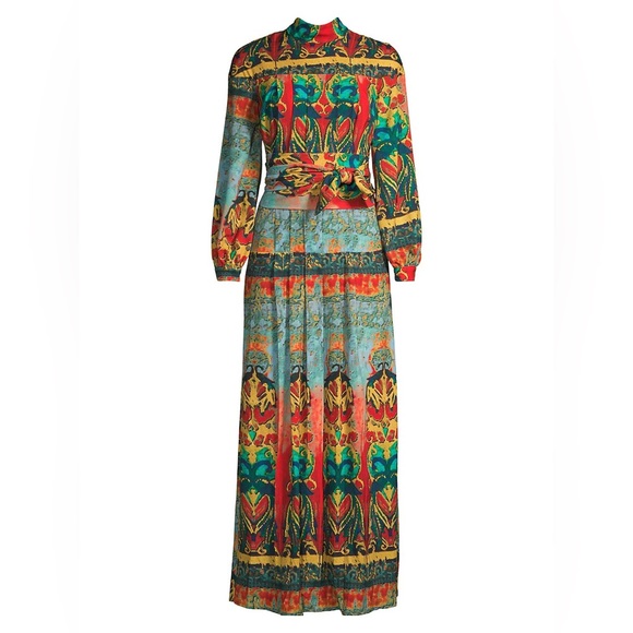 $870 STELLA JEAN  STELLA JEAN Printed Maxi Dress size44/us8 - Picture 3 of 10